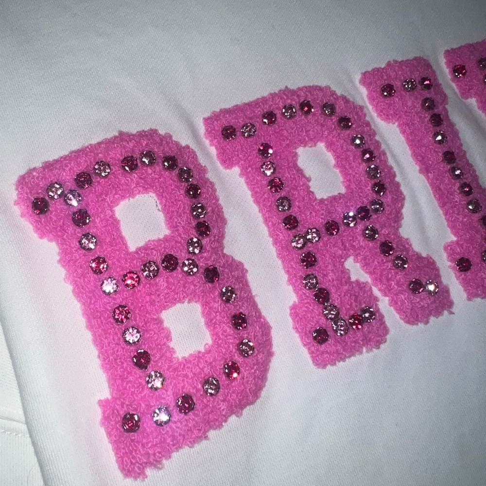 White 'Bride' Sweatshirt with Pink Accents - Picture 2 of 3